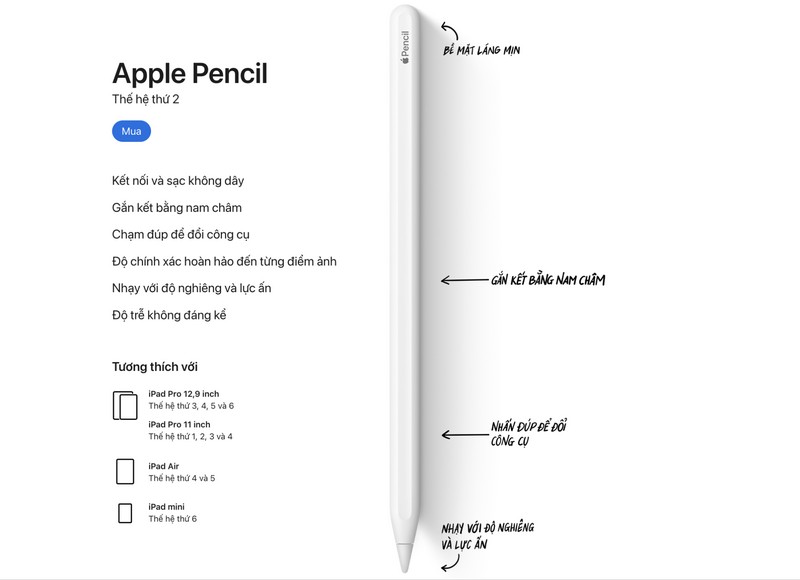 Apple tích hợp bút Apple Pencil 2 cho iPad Pro M2 2022